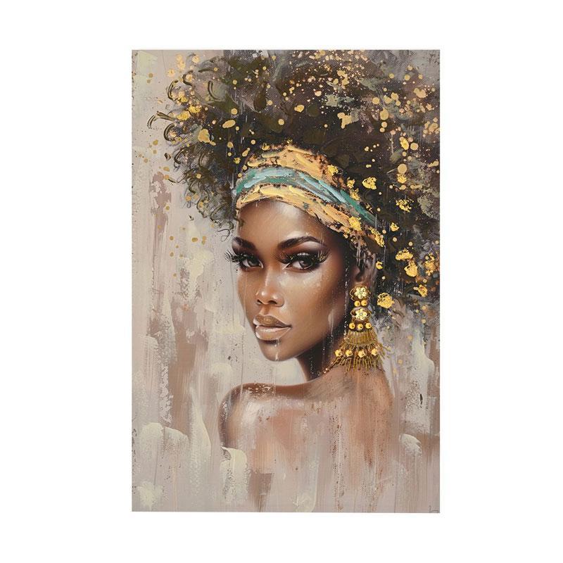 Πίνακας σε Καμβά Γυναικεία Φιγούρα FL240572 Fylliana Καφέ -Χρυσό 60x3x90εκ.