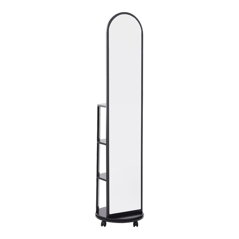 Καθρέπτης τροχήλατος Espero mdf με ράφια σε μαύρη απόχρωση Φ34x170εκ