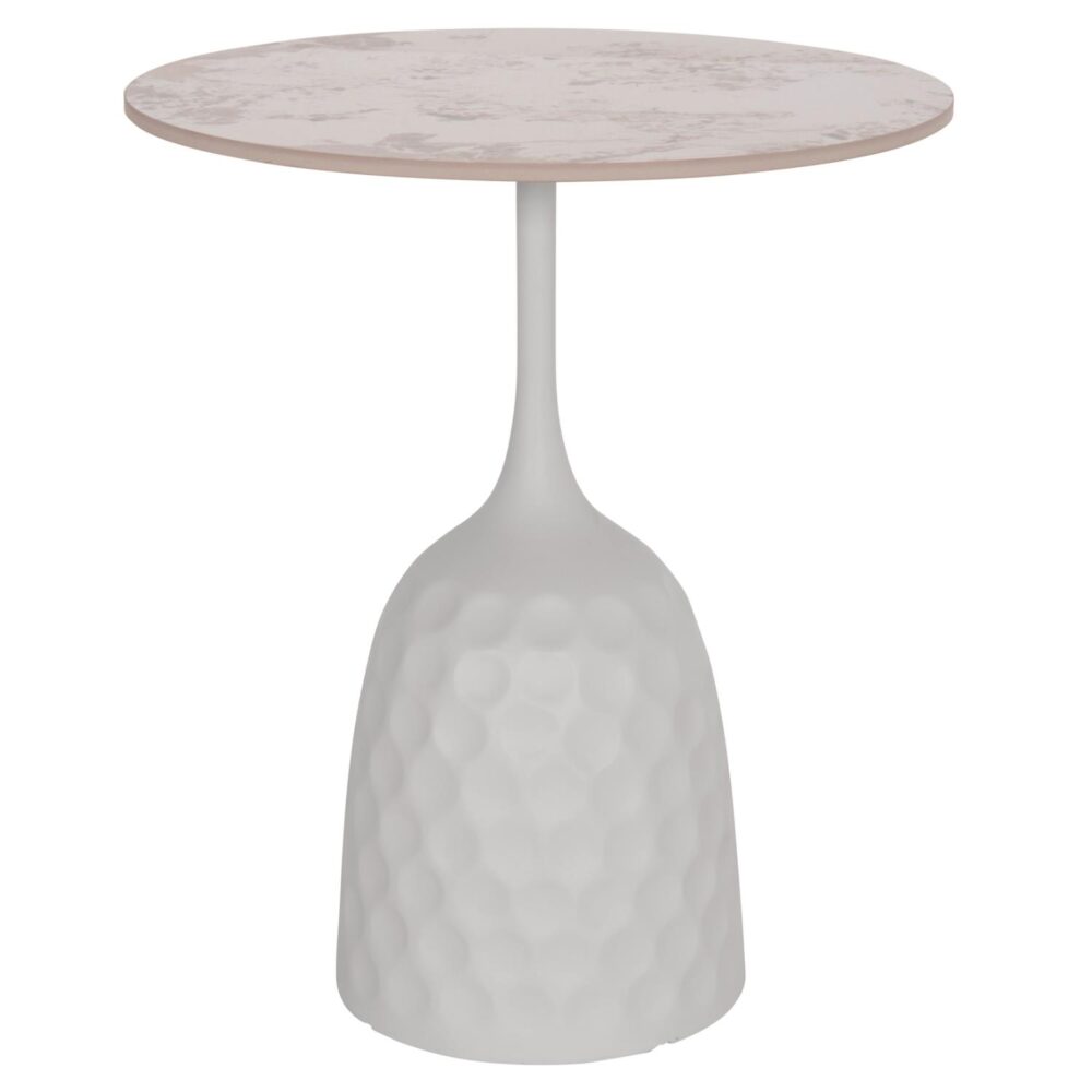 Τραπεζάκι σαλονιού LONGSTEM C18317.01 Λευκή Βάση - Sintered Stone Calacata Gold Φ50x60εκ.