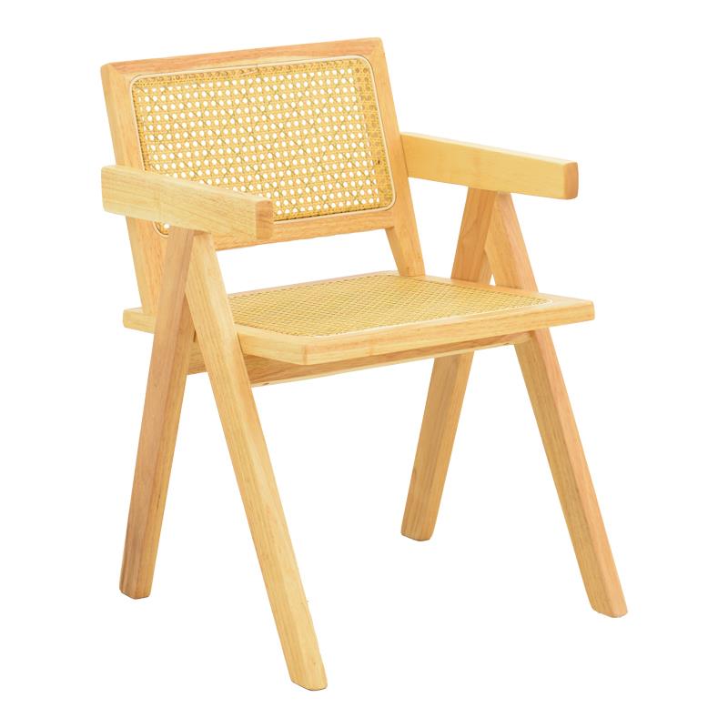 Καρέκλα - Πολυθρόνα Winslow rubberwood-rattan σε φυσική απόχρωση 51x54x80εκ