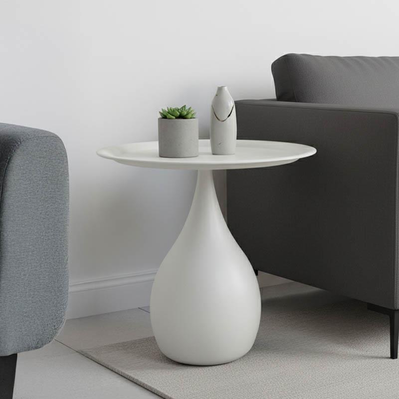 Βοηθητικό τραπεζάκι σαλονιού Samino μέταλλο σε κρεμ απόχρωση Φ39x42εκ