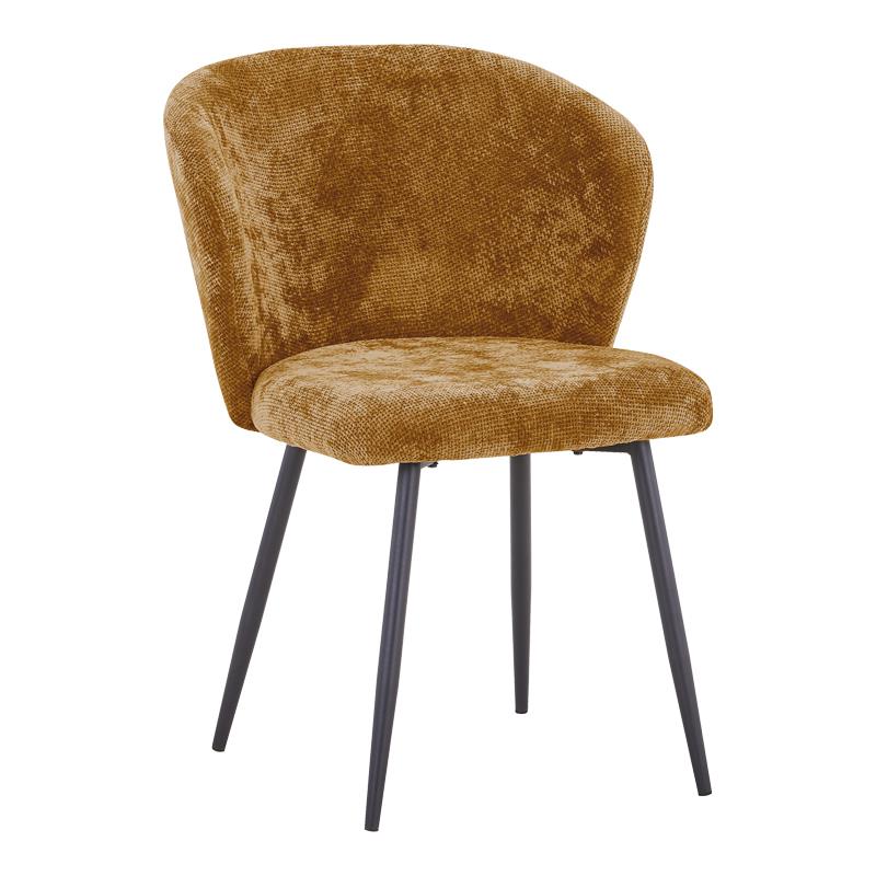 Καρέκλα Karg camel ύφασμα-πόδι μαύρο μέταλλο 57x62x80εκ