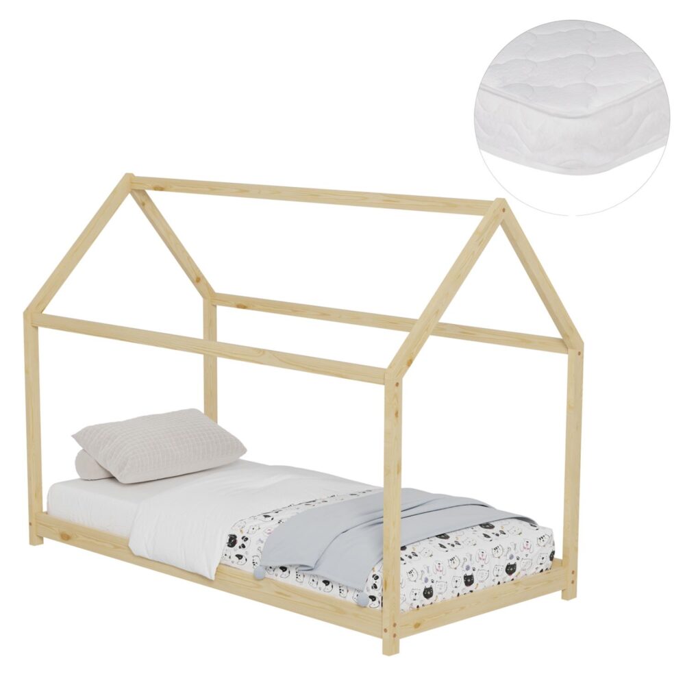 Παιδικό Κρεβάτι με Στρώμα PEPE Ξύλο Πεύκου σε Φυσικό 90x190εκ Παιδικό Κρεβάτι με Στρώμα PEPE Ξύλο Πεύκου σε Φυσικό 90x190εκ