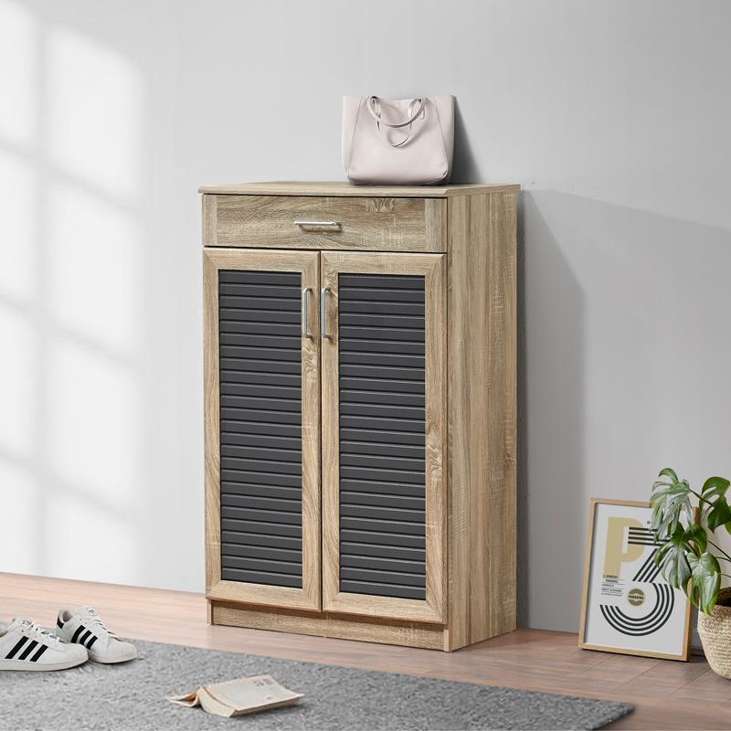 Παπουτσοθήκη-ντουλάπι Sante 20 ζεύγων σε sonoma-ανθρακί απόχρωση 80x37x123εκ