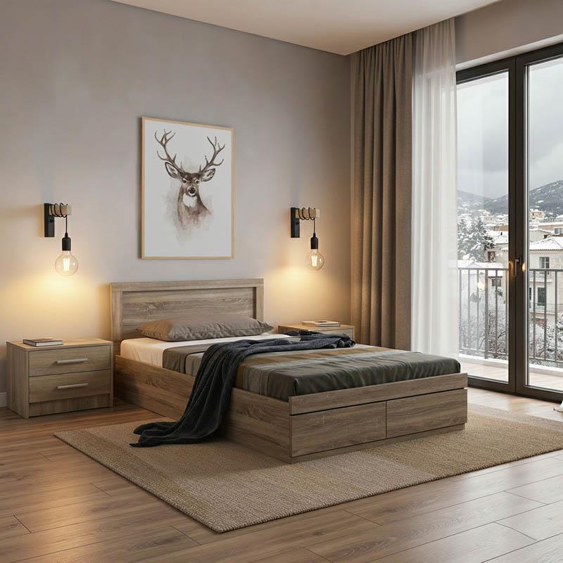 Σετ Κρεβατοκάμαρας Olympus Sonoma με Κρεβάτι 100x200εκ Σετ 2τεμ Σετ Κρεβατοκάμαρας Olympus Sonoma με Κρεβάτι 100x200εκ Σετ 2τεμ