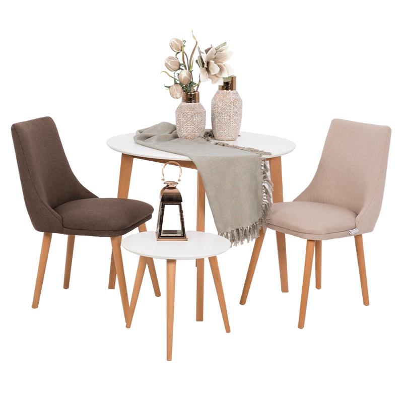 Τραπέζι Τραπεζαρίας ΜΑΧ S Fylliana Λευκό 90x75 εκ.