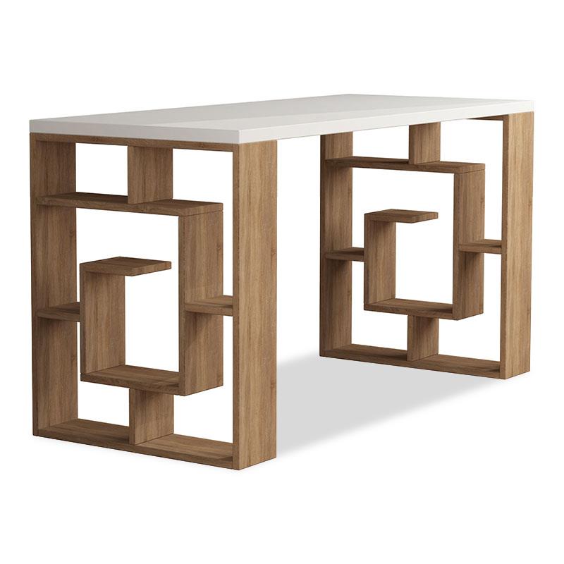 Γραφείο Labirent χρώμα λευκό -φυσικό 140x60x75εκ Γραφείο Labirent χρώμα λευκό -φυσικό 140x60x75εκ