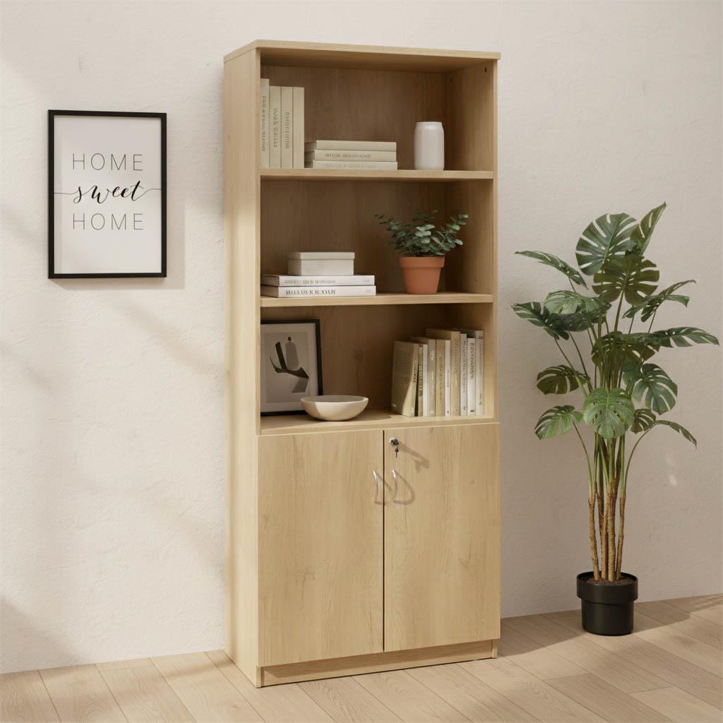 Βιβλιοθήκη γραφείου επαγγελματική Amazon χρώμα sonoma 80x40x200εκ