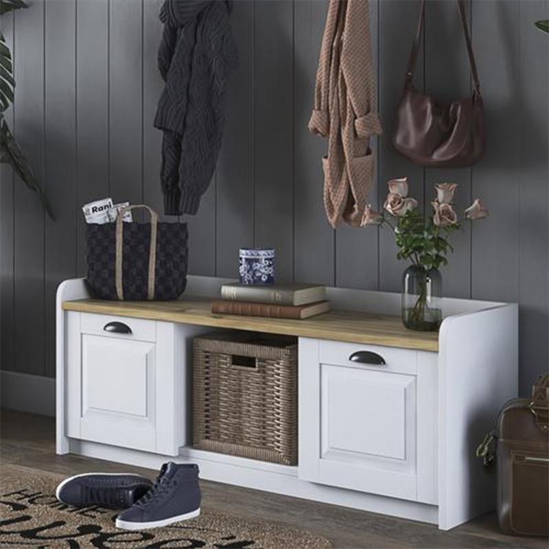 Έπιπλο εισόδου-παπουτσοθήκη Arthur I 8 ζευγών λευκό-καρυδί 120x40x45εκ Έπιπλο εισόδου-παπουτσοθήκη Arthur I 8 ζευγών λευκό-καρυδί 120x40x45εκ