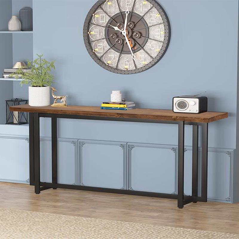 Κονσόλα Dice μασίφ ξύλο πεύκου καρυδί-μαύρο 150x30x90εκ Κονσόλα Dice μασίφ ξύλο πεύκου καρυδί-μαύρο 150x30x90εκ