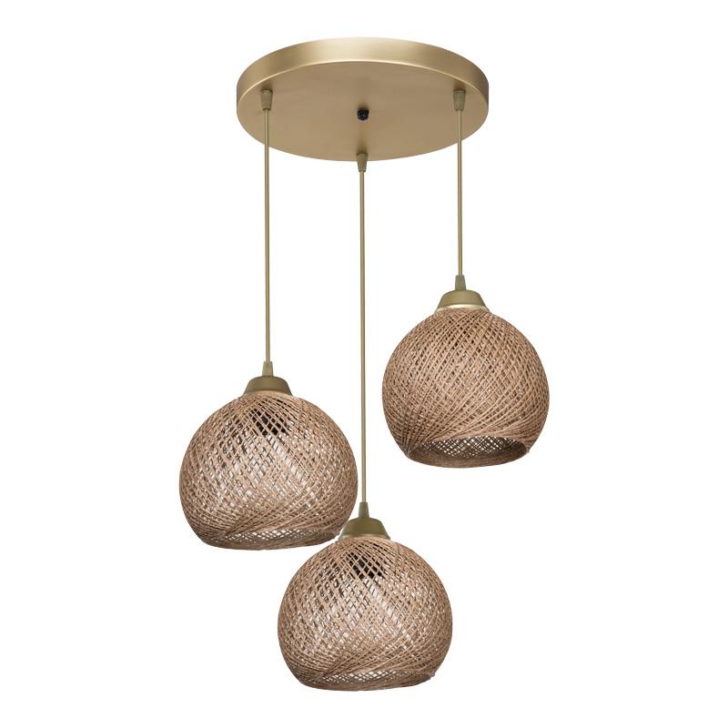 Φωτιστικό οροφής τρίφωτο PWL-1121 Ε27 μπεζ-χρυσό Φ40x80εκ Φωτιστικό οροφής τρίφωτο PWL-1121 Ε27 μπεζ-χρυσό Φ40x80εκ