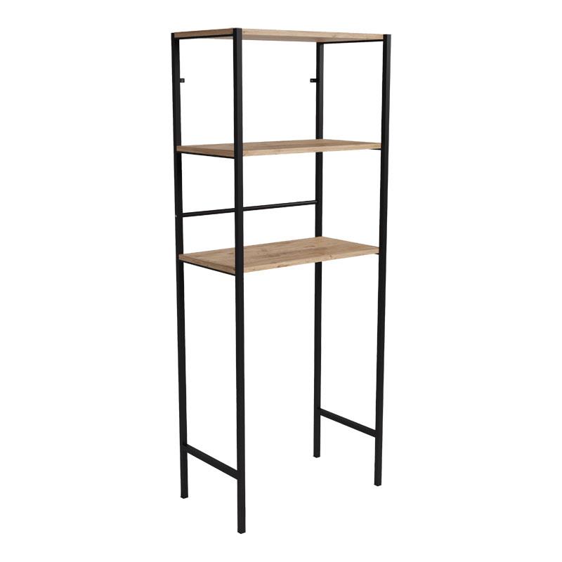 Έπιπλο πλυντηρίου Zermin μελαμίνης-μεταλλικό φυσικό-μαύρο 70x25x150εκ