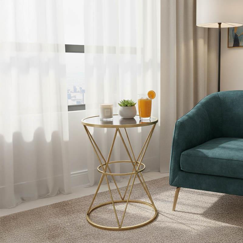 Βοηθητικό τραπέζι σαλονιού Vogarton Inart χρυσό 40x40x56εκ Βοηθητικό τραπέζι σαλονιού Vogarton Inart χρυσό 40x40x56εκ