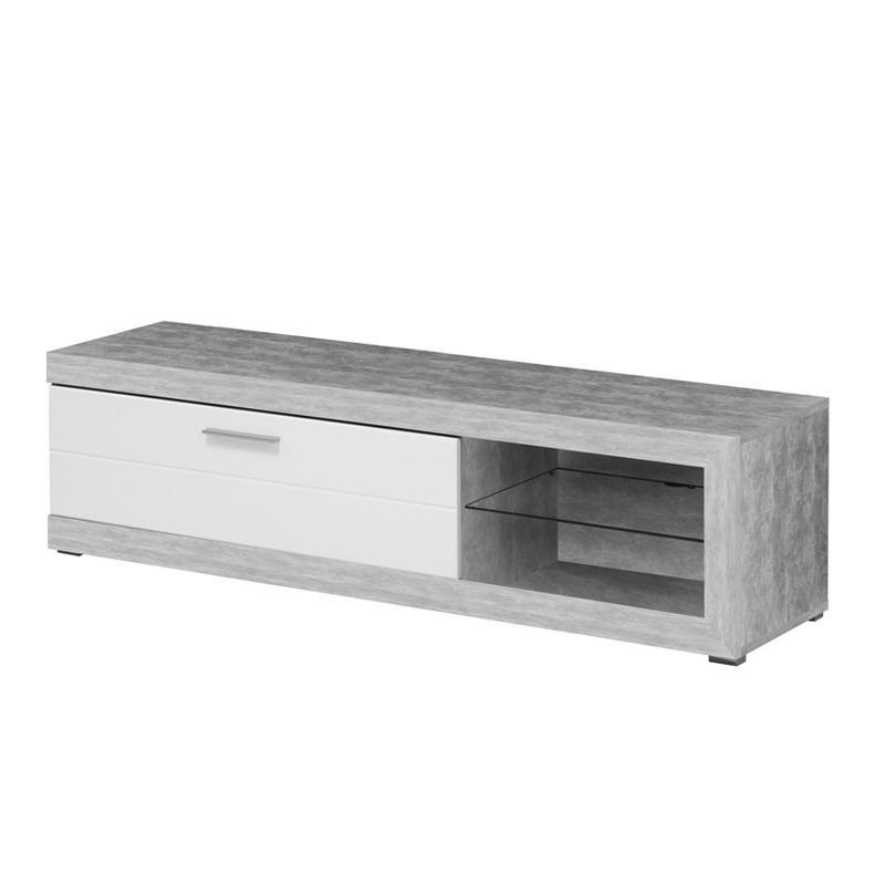 Έπιπλο Τηλεόρασης Remo Γκρί Concrete - Λευκή Λάκα 162x41x43 εκ. Έπιπλο Τηλεόρασης Remo Γκρί Concrete - Λευκή Λάκα 162x41x43 εκ.