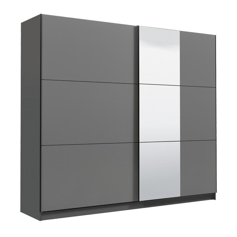 Ντουλάπα Sierra με Καθρέφτη 240 Γκρί 236.5x62.5x210 εκ.