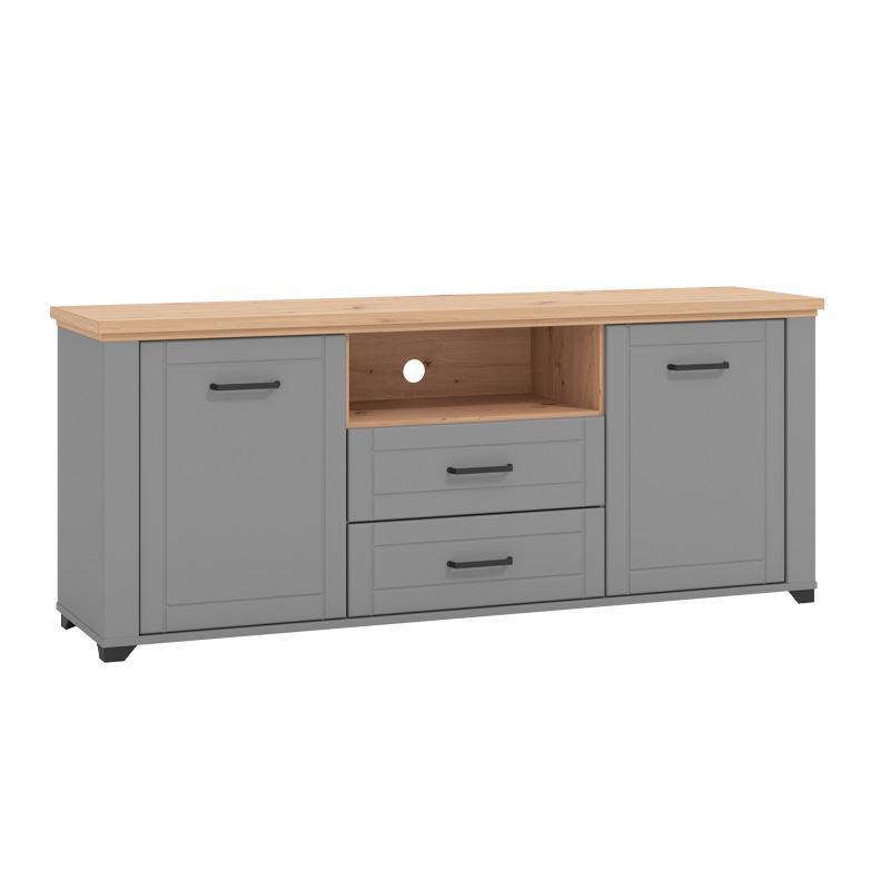 Έπιπλο Τηλεόρασης Valencia TV 160 Γκρί Γραφίτης - Artisan Oak - Γκρί Μάτ 161x41x66.5 εκ.