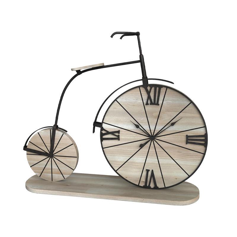 Επιτραπέζιο Ρολοϊ Bicycle σε Nature Ξύλο και Μέταλλο 29x7x27εκ.