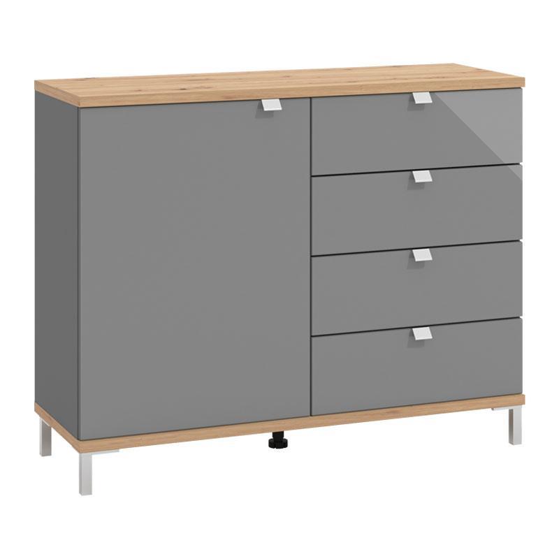 Κομότα Marbella 2K4F Γκρί Γραφίτης - Artisan Oak - Γκρί Βαμμένο Γυαλί 115.5x40x92 εκ. Κομότα Marbella 2K4F Γκρί Γραφίτης - Artisan Oak - Γκρί Βαμμένο Γυαλί 115.5x40x92 εκ.