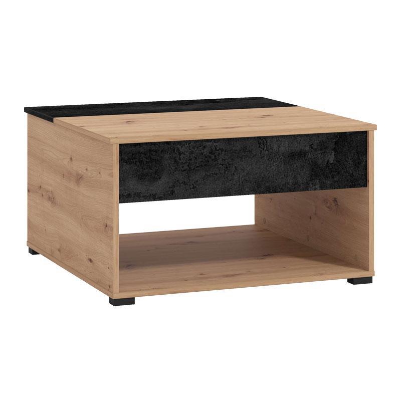 Τραπεζάκι Σαλονιού Taranto Artisan - Ανθρακί 80x80x45 εκ.