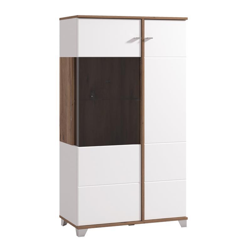 Βιτρίνα Burgundy 2K VS1 140 Λευκό - Flagstaff Oak - Λευκό Γυαλιστερό 78,5x40x139,5 εκ. Βιτρίνα Burgundy 2K VS1 140 Λευκό - Flagstaff Oak - Λευκό Γυαλιστερό 78,5x40x139,5 εκ.