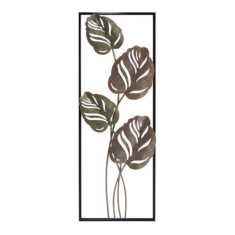 Μεταλλικό Διακοσμητικό Τοίχου Leafs FL223 Fylliana Καφέ 32x3x90 εκ.