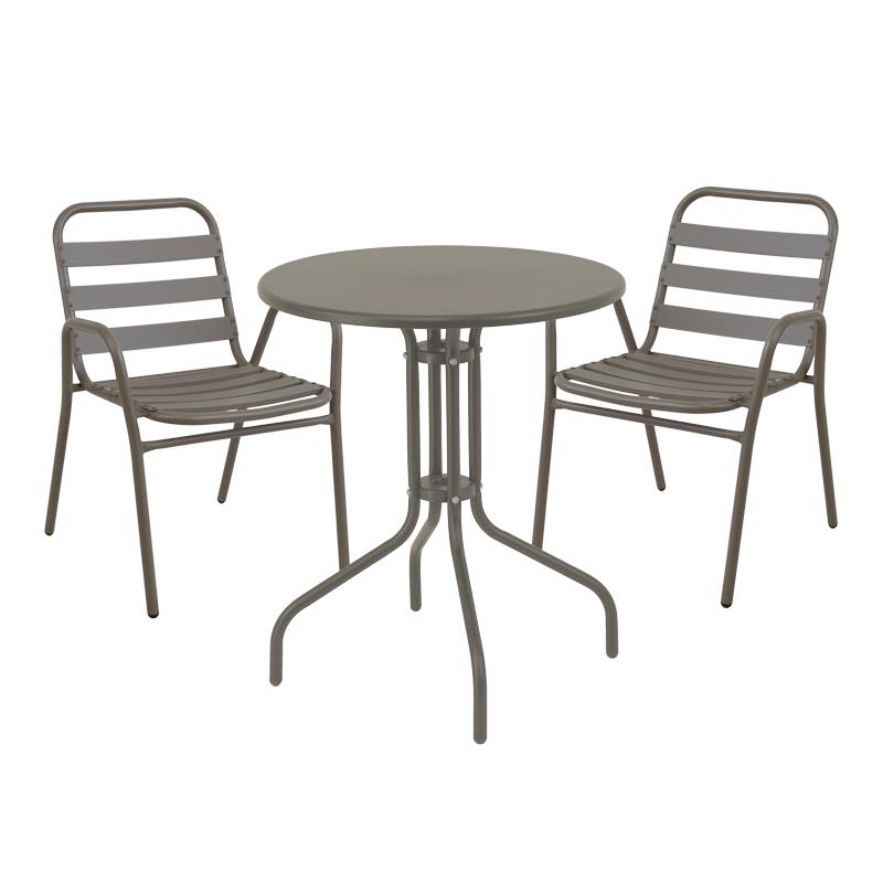 Tραπεζαρία Sussie-Vergo σετ 3τεμ σαμπανιζέ μέταλλο-αλουμίνιο Φ60x70εκ Tραπεζαρία Sussie-Vergo σετ 3τεμ σαμπανιζέ μέταλλο-αλουμίνιο Φ60x70εκ