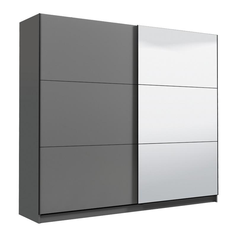 Ντουλάπα Sierra με Καθρέφτη 220 Γκρί 217x62.5x210 εκ.