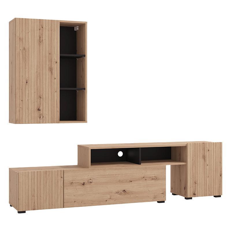 Κέντρο Ψυχαγωγίας - Σύνθεση Balos Artisan Oak - Μαύρο 199x42x163 εκ. Κέντρο Ψυχαγωγίας - Σύνθεση Balos Artisan Oak - Μαύρο 199x42x163 εκ.