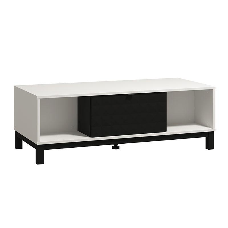 Τραπεζάκι Σαλονιού Sarthe Λευκό - Μαύρο - Μαύρο Μάτ 121x55x41 εκ. Τραπεζάκι Σαλονιού Sarthe Λευκό - Μαύρο - Μαύρο Μάτ 121x55x41 εκ.