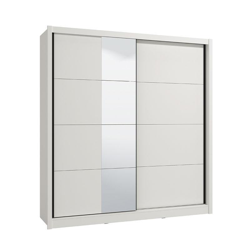 Ντουλάπα με Καθρέφτη Albi 205 Λευκό 205x60x216 εκ.