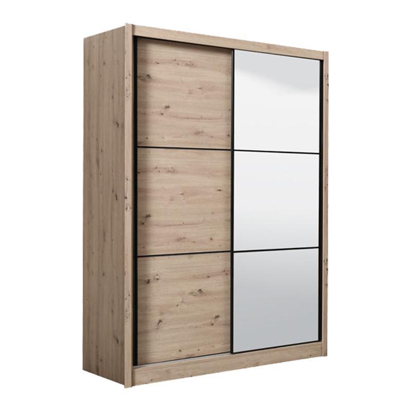 Ντουλάπα Navara με Καθρέφτη 165 Γκρί Δρύς 166x60x215,5 εκ.