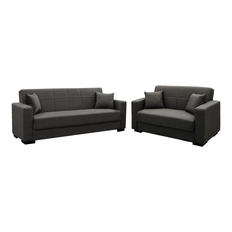 Σετ σαλονιού Vox 2τεμ ύφασμα σε ανθρακί απόχρωση