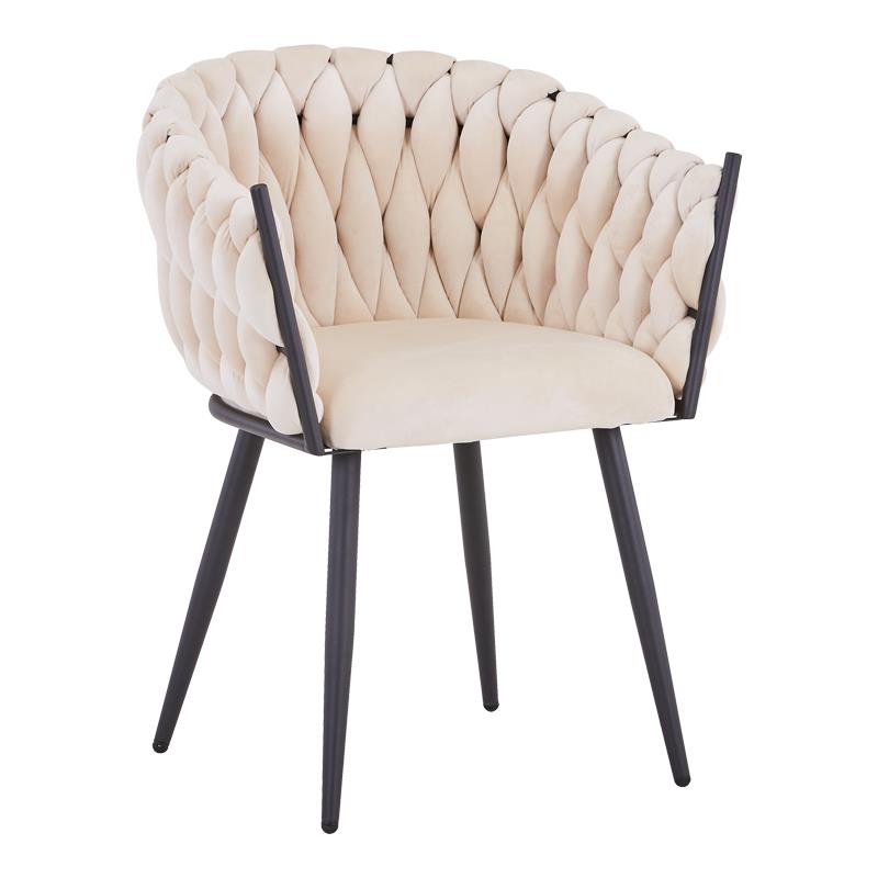Καρέκλα Vivian μπεζ βελούδο-πόδι μαύρο μέταλλο 61x55x80εκ Καρέκλα Vivian μπεζ βελούδο-πόδι μαύρο μέταλλο 61x55x80εκ
