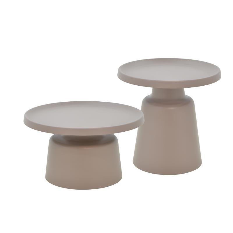 Βοηθητικά τραπέζια Ginoze Inart σετ 2 τεμ. cappuccino μέταλλο Βοηθητικά τραπέζια Ginoze Inart σετ 2 τεμ. cappuccino μέταλλο