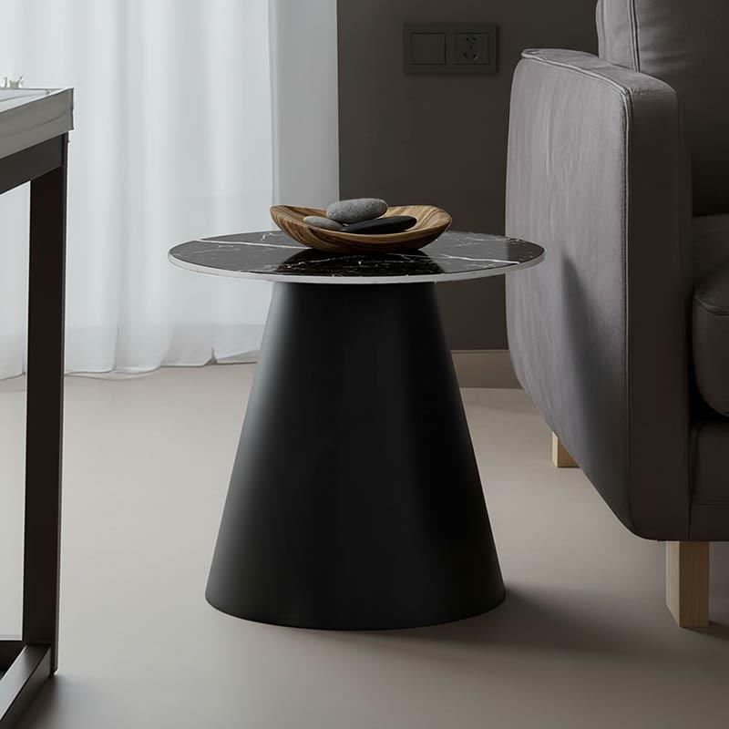 Βοηθητικό τραπέζι Fabrin Inart μαύρο μαρμάρου sintered stone-μαύρο μέταλλο Φ50x46εκ Βοηθητικό τραπέζι Fabrin Inart μαύρο μαρμάρου sintered stone-μαύρο μέταλλο Φ50x46εκ