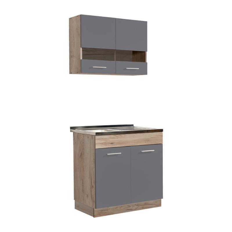 Έτοιμη Σύνθεση Κουζίνα Dalila 80S Γκρί Δρύς - Γκρί 80x51,5x206,5 εκ. Έτοιμη Σύνθεση Κουζίνα Dalila 80S Γκρί Δρύς - Γκρί 80x51,5x206,5 εκ.