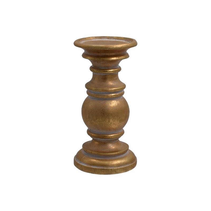 Κηροπήγιο Polyresin FL39316 Fylliana Χρυσό - Λευκό 10x21 εκ.