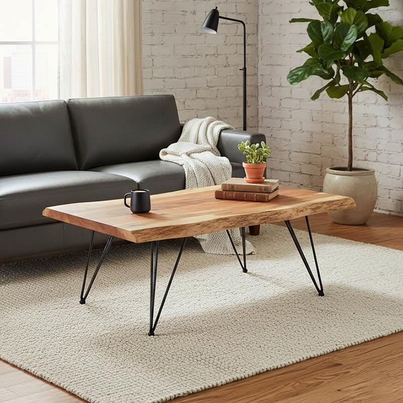 Τραπέζι σαλονιού Miles μασίφ ξύλο ακακίας σε φυσική απόχρωση 115x69x41εκ Τραπέζι σαλονιού Miles μασίφ ξύλο ακακίας σε φυσική απόχρωση 115x69x41εκ