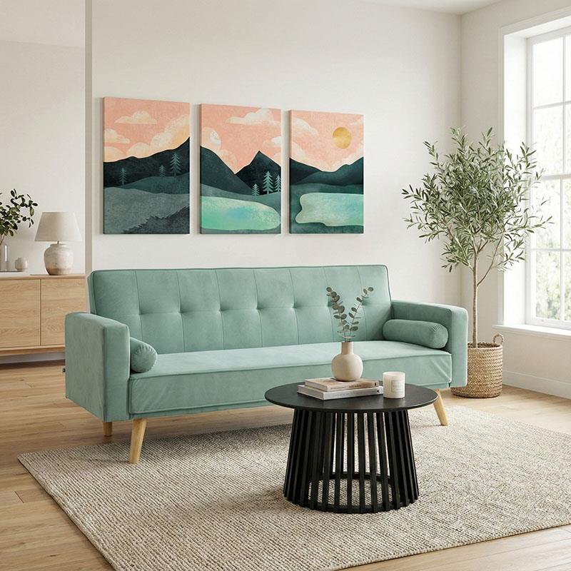 Καναπές - Kρεβάτι Success 3θέσιος Βελούδο Κυπαρισσί 190x80x84 εκ.