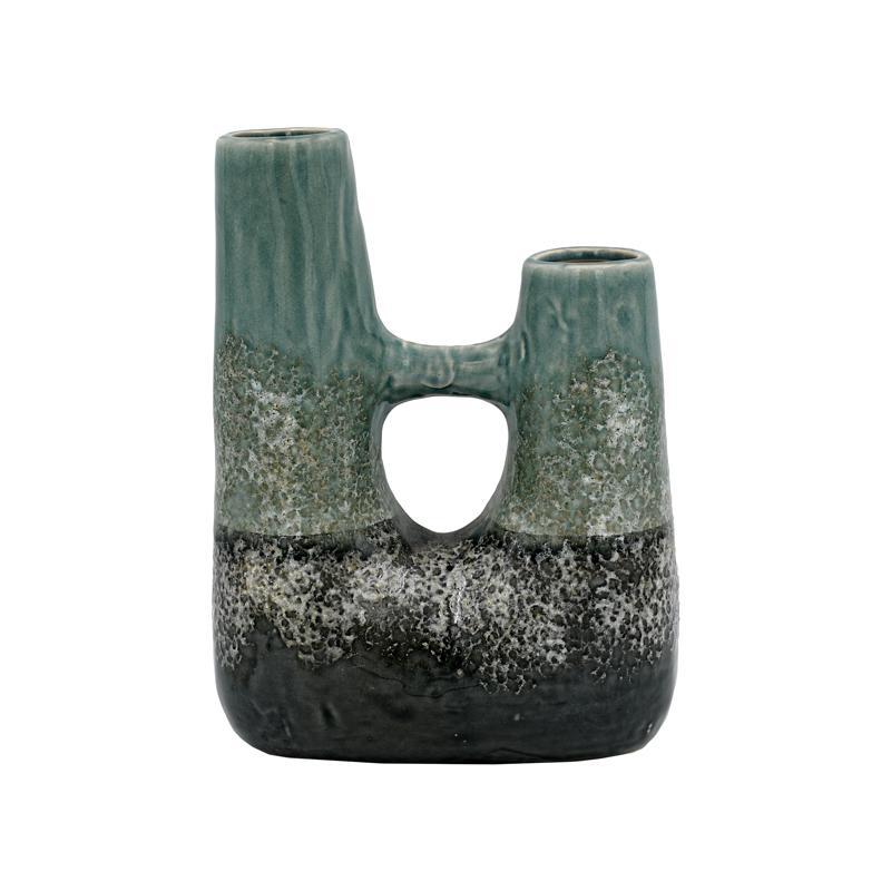 Κεραμικό Βάζο FL3204 Fylliana Πράσινο - Γκρί 20x11x26 εκ.