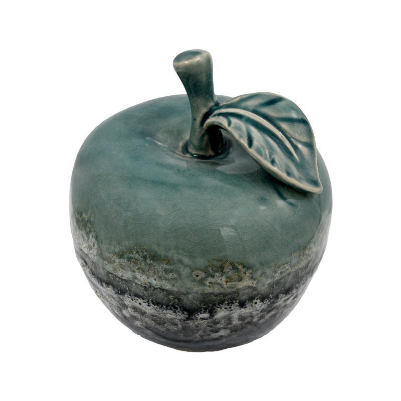 Κεραμικό Διακοσμητικό Μήλο FL757 Fylliana Πράσινο-Γκρί χρώμα 12x13εκ