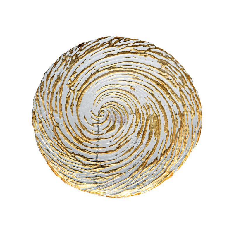 Πιατέλα Γυάλινη Στρογγυλή FL32 Fylliana Χρυσο 32x32x2 εκ.