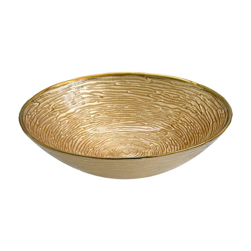 Φρουτιέρα FL329 Fylliana Γυάλινη Στρογγυλή Χρυσό χρώμα 24εκ