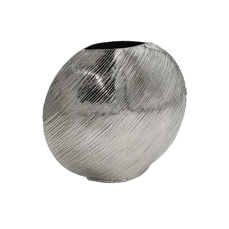 Μεταλλικό Διακοσμητικό Βάζο FL7795 Fylliana Ασημί 25x10x22 εκ.