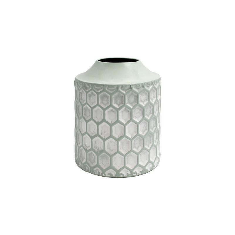 Μεταλλικό Διακοσμητικό Βάζο FL364 Fylliana Mint - Λευκό Φ19x23 εκ.