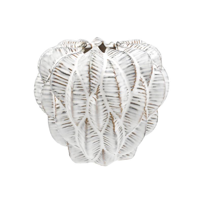 Κεραμικό Βάζο FL23914 Fylliana Λευκό Φ21x18 εκ.