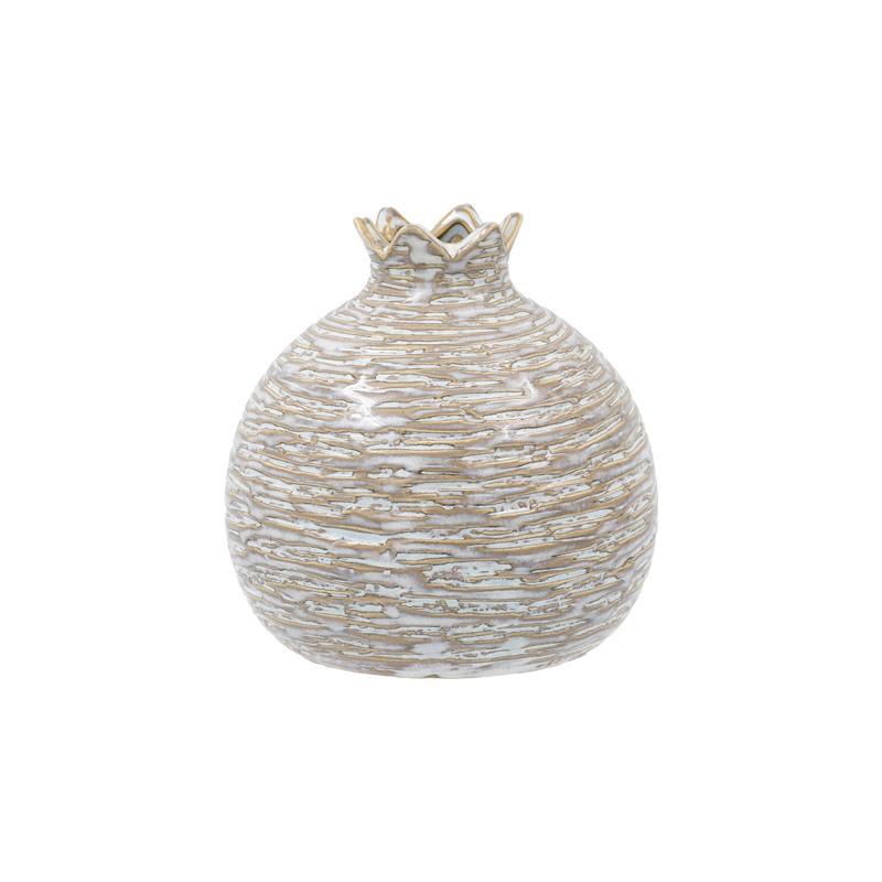 Διακοσμητικό Pomegranate FL143 Fylliana Κεραμικό Μπέζ-Λευκό χρώμα 12x13x13εκ