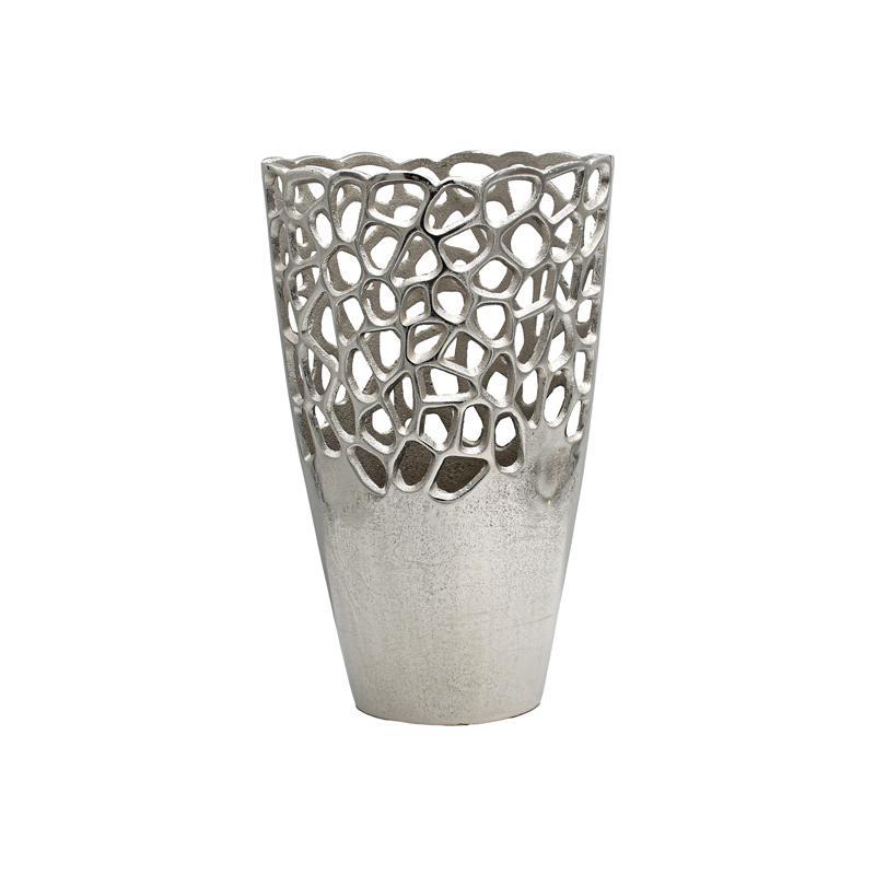 Μεταλλικό Βάζο FL8852 Fylliana Ασημί 21x13x31 εκ.