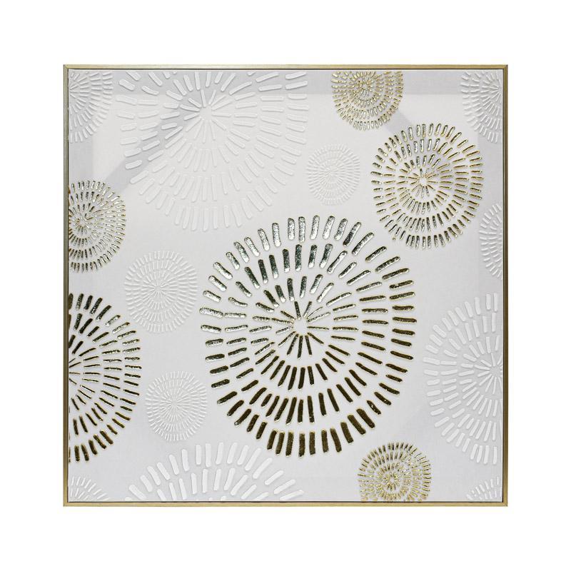 Πίνακας σε Καμβά FL247442 Fylliana με Πλαστικό Πλαίσιο σε Χρυσό και Λευκό 60x3x60εκ.