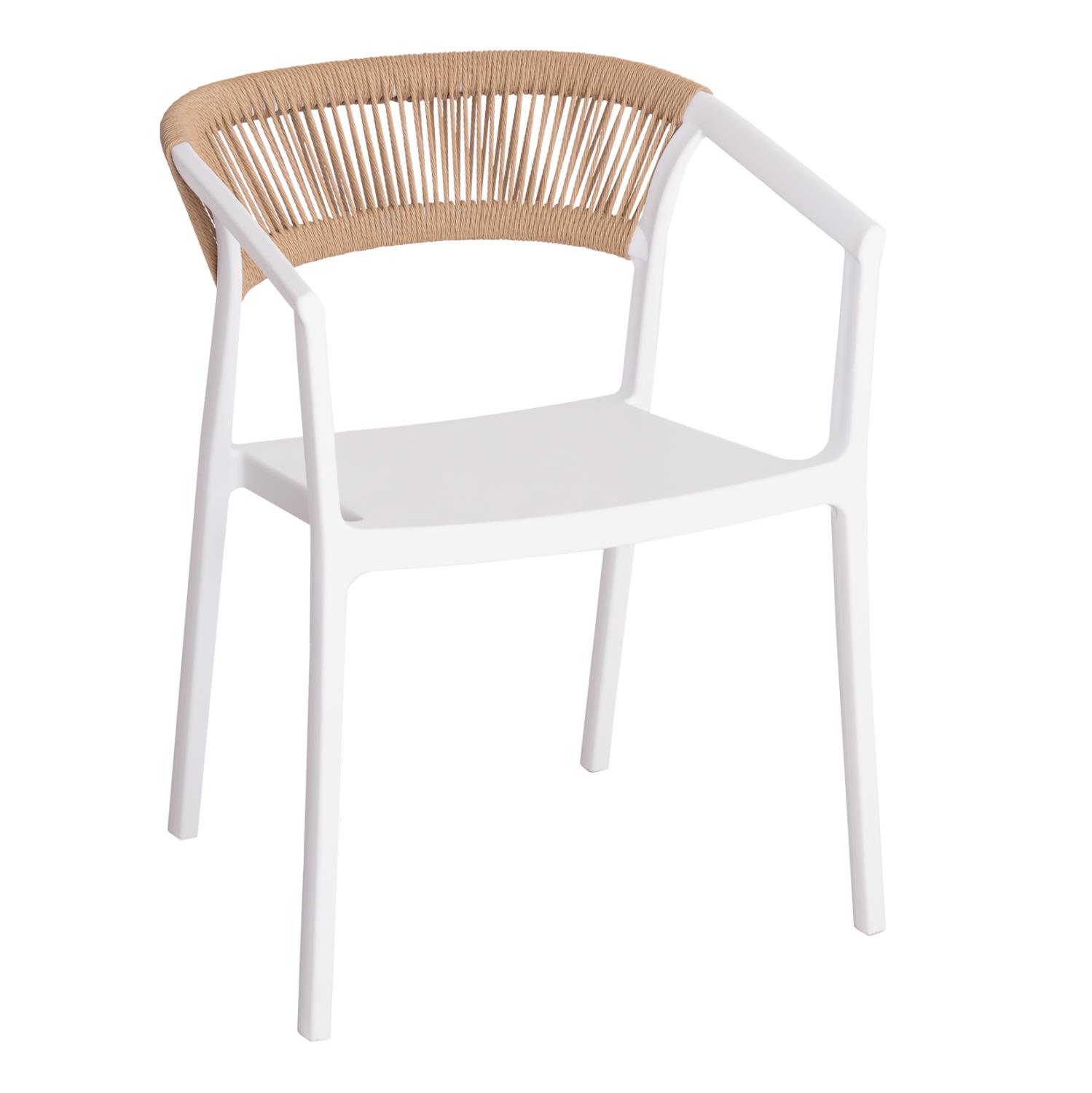 Καρέκλα - Πολυθρόνα BOGI C6240.01 Λευκή Πολυπροπυλενίου με Μπέζ Σχοινί 55x53.5x74Υεκ. Καρέκλα - Πολυθρόνα BOGI C6240.01 Λευκή Πολυπροπυλενίου με Μπέζ Σχοινί 55x53.5x74Υεκ.